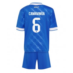 Real Madrid Eduardo Camavinga #6 Dětské Alternativní dres komplet 2025-26 Krátký Rukáv (+ trenýrky)